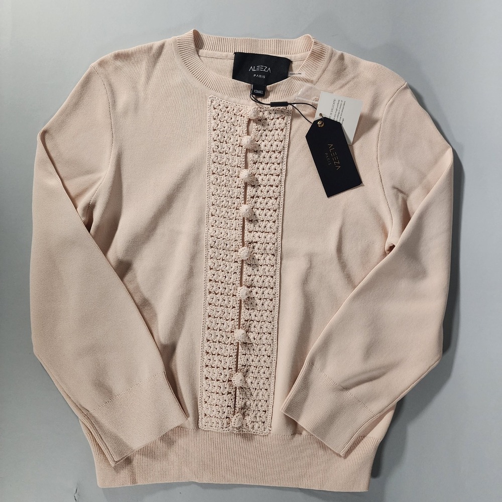 Aleeza Paris Elissa Knit Top Blush Soft Pink XS NWT (Retails $109)
